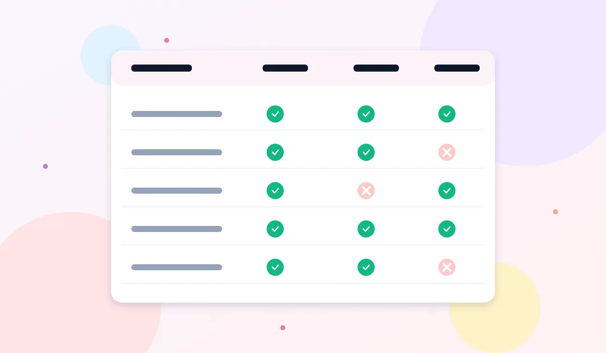Illustration of a comparison table of sites like Picuki
