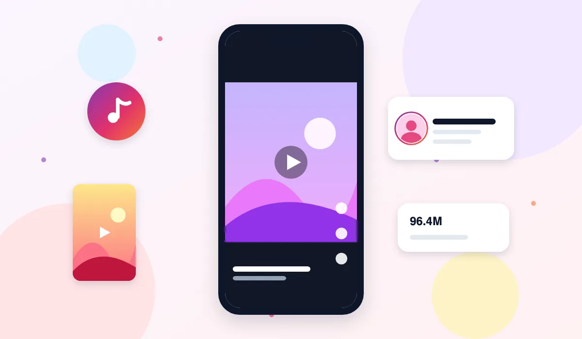 Illustration of a TikTok profile and video viewed in a browser without the app